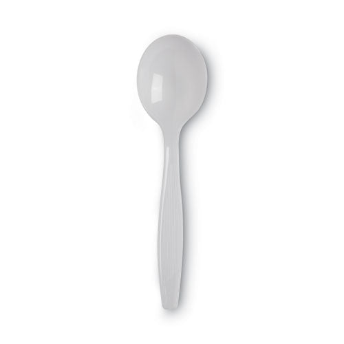 Plastic Cutlery, Heavyweight Soup Spoon, White, 100/box, 10 Boxes/carton