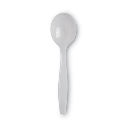 Plastic Cutlery, Heavyweight Soup Spoon, White, 100/box