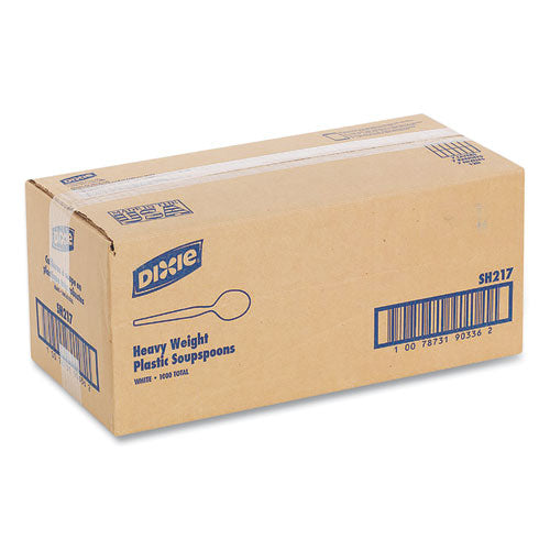 Plastic Cutlery, Heavyweight Soup Spoon, White, 1,000/carton