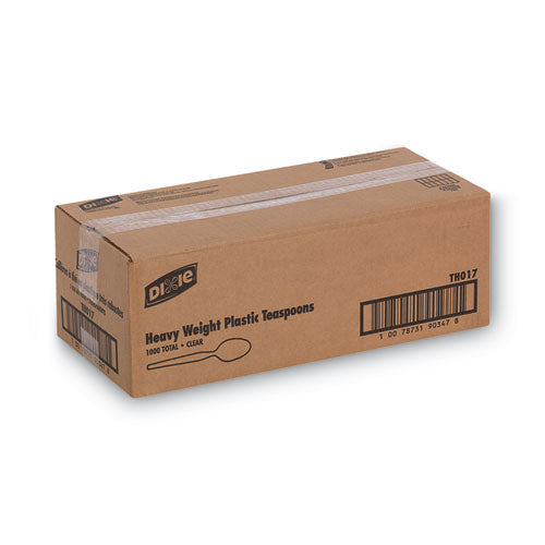Plastic Cutlery, Heavyweight Spoon, Crystal Clear, 1,000/carton