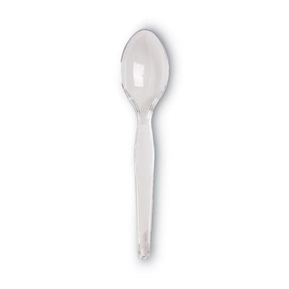 Plastic Cutlery, Heavyweight Spoon, Crystal Clear, 1,000/carton