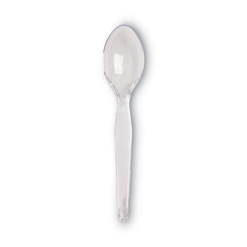 Plastic Cutlery, Heavyweight Spoon, Crystal Clear, 1,000/carton