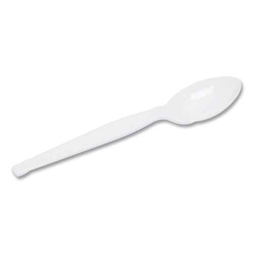 Plastic Cutlery, Heavyweight Spoon, White, 1,000/carton