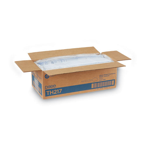 Plastic Cutlery, Heavyweight Spoon, White, 1,000/carton