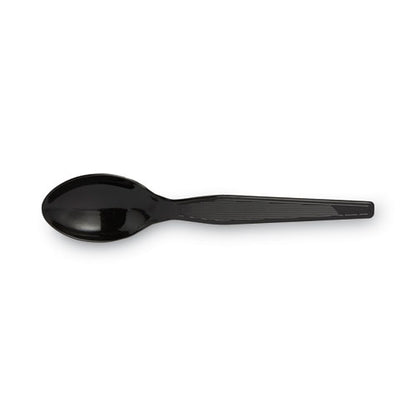 Plastic Cutlery, Heavyweight Spoon, Black, 1,000/carton