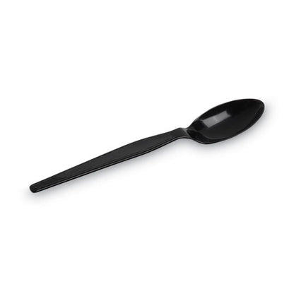 Individually Wrapped Heavyweight Spoon, Plastic, Black, 1,000/carton