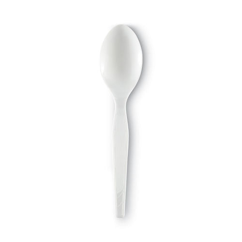 Plastic Cutlery, Heavy Mediumweight Spoon, White, 1,000/carton
