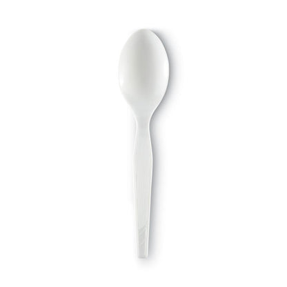 Plastic Cutlery, Heavy Mediumweight Spoon, White, 1,000/carton