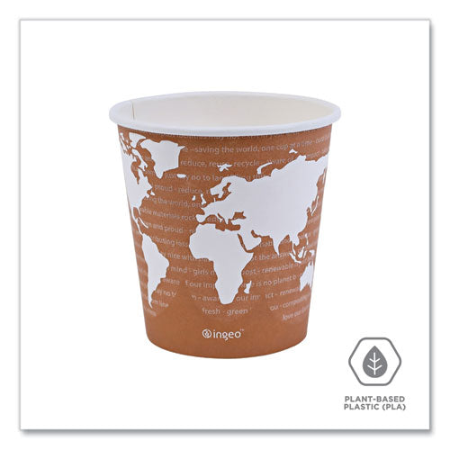 World Art Renewable And Compostable Hot Cups, 10 Oz, Paper, Gray, 50/pack, 20 Packs/carton