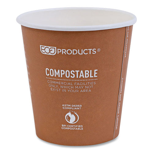 World Art Renewable And Compostable Hot Cups, 10 Oz, Paper, Gray, 50/pack, 20 Packs/carton
