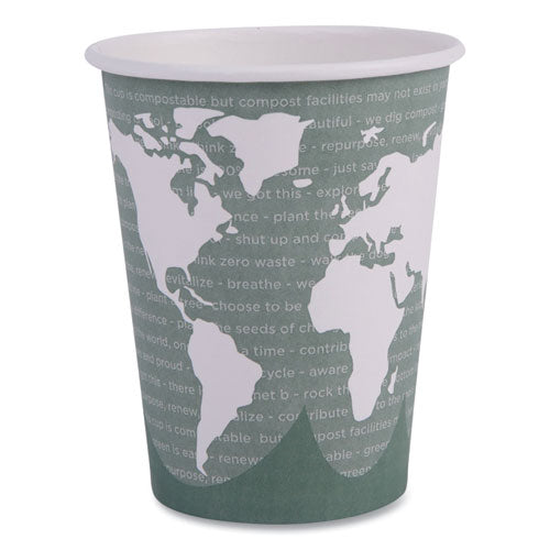 World Art Renewable And Compostable Hot Cups, 12 Oz, Paper, Gray, 50/pack, 20 Packs/carton