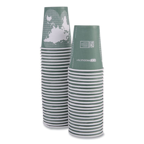 World Art Renewable And Compostable Hot Cups, 12 Oz, Paper, Gray, 50/pack, 20 Packs/carton