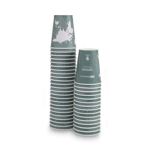 World Art Renewable And Compostable Insulated Hot Cups, 12 Oz, Paper, Brown/white, 40/pack, 15 Packs/carton