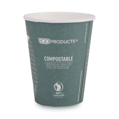 World Art Renewable And Compostable Insulated Hot Cups, 12 Oz, Paper, Brown/white, 40/pack, 15 Packs/carton