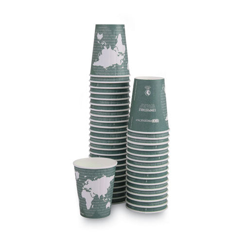 World Art Renewable And Compostable Insulated Hot Cups, 12 Oz, Paper, Brown/white, 40/pack, 15 Packs/carton