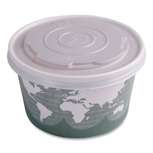 World Art Renewable And Compostable Food Container, 12 Oz, 4.05" Diameter X 2.5" H, Green, Paper, 25/pack, 20 Packs/carton
