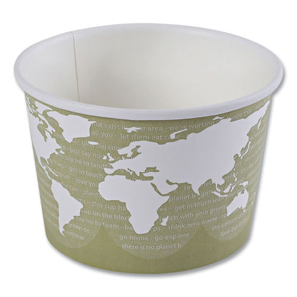 World Art Renewable And Compostable Food Container, 16 Oz, 4.05" Diameter X 3" H, Seafoam, Paper, 25/pack, 20 Packs/carton