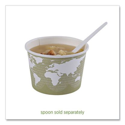 World Art Renewable And Compostable Food Container, 16 Oz, 4.05" Diameter X 3" H, Seafoam, Paper, 25/pack, 20 Packs/carton