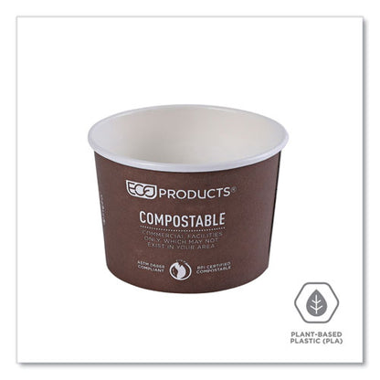 World Art Renewable And Compostable Food Container, 8 Oz, 3.04" Diameter X 2.3" H, Brown, Paper, 50/pack, 20 Packs/carton