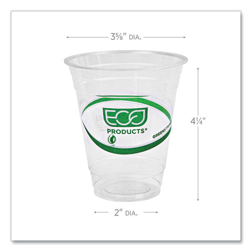 Greenstripe Renewable And Compostable Cold Cups, 12 Oz, Plastic, Clear, 50/pack, 20 Packs/carton
