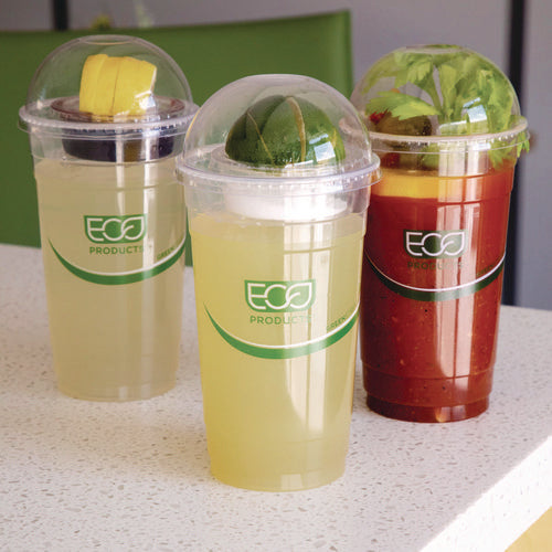 Greenstripe Cold Cup Dome Lids, With Hole, Fits 9 Oz To 24 Oz Cold Cups, Plastic, Clear, 100/pack, 10 Packs/carton