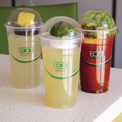Greenstripe Cold Cup Dome Lids, With Hole, Fits 9 Oz To 24 Oz Cold Cups, Plastic, Clear, 100/pack, 10 Packs/carton