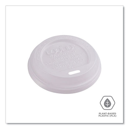 Ecolid Renewable/compostable Hot Cup Lids, Fits 8 Oz Hot Cups, Plastic, White, 50/packs, 16 Packs/carton