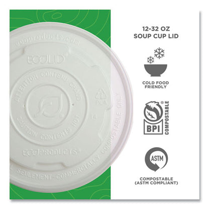 World Art Pla-laminated Soup Container Lids, For 12 Oz To 32 Oz Containers, White, Plastic, 50/pack, 10 Packs/carton