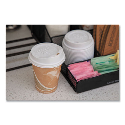 Ecolid 25% Recycled Content Hot Cup Lid, Fits 8 Oz Hot Cups, Plastic, White, 100/pack, 10 Packs/carton