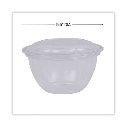 Renewable And Compostable Containers, 18 Oz, 5.5" Diameter X 2.3" H, Clear, Plastic, 150/carton