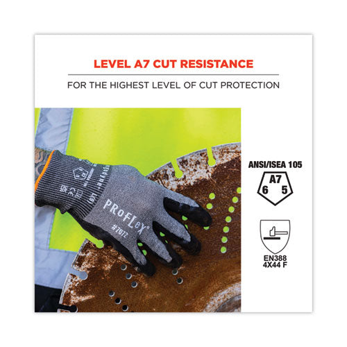 Proflex 7072 Ansi A7 Nitrile-coated Cr Gloves, En388: 4x44f, 9" Long, X-large, Gray, 12 Pairs