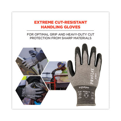Proflex 7072 Ansi A7 Nitrile-coated Cr Gloves, En388: 4x44f, 9" Long, Xx-large, Gray, Pair