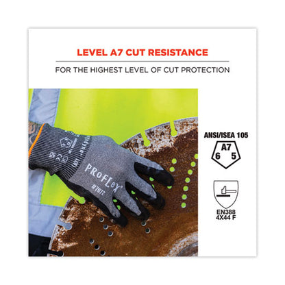 Proflex 7072 Ansi A7 Nitrile-coated Cr Gloves, En388: 4x44f, 9" Long, Xx-large, Gray, Pair