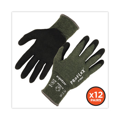 Proflex 7042 Ansi A4 Nitrile-coated Cr Gloves, En388: 4x41d, 9" Long, Medium, Green, 12 Pairs