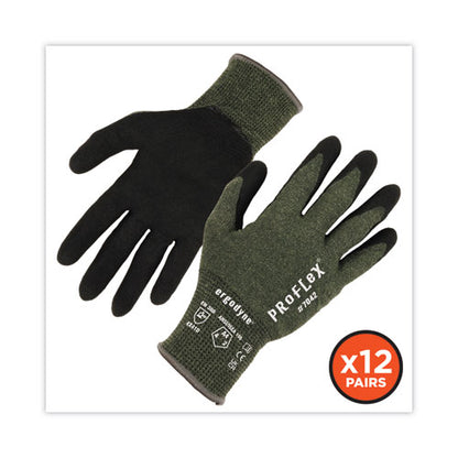 Proflex 7042 Ansi A4 Nitrile-coated Cr Gloves, En388: 4x41d, 9" Long, Large, Green, 12 Pairs