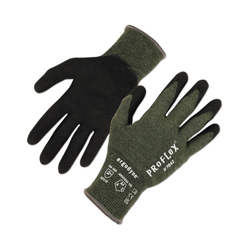 Proflex 7042 Ansi A4 Nitrile-coated Cr Gloves, En388: 4x41d, 9" Long, Xx-large, Green, 12 Pairs