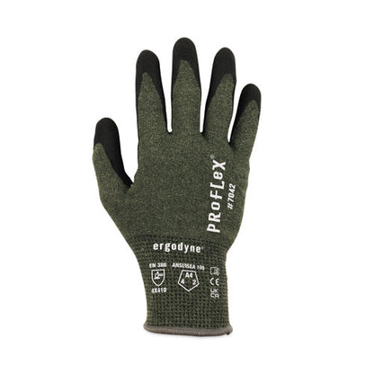 Proflex 7042 Ansi A4 Nitrile-coated Cr Gloves, En388: 4x41d, 9" Long, Xx-large, Green, 12 Pairs