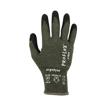Proflex 7042 Ansi A4 Nitrile-coated Cr Gloves, En388: 4x41d, 9" Long, Xx-large, Green, Pair