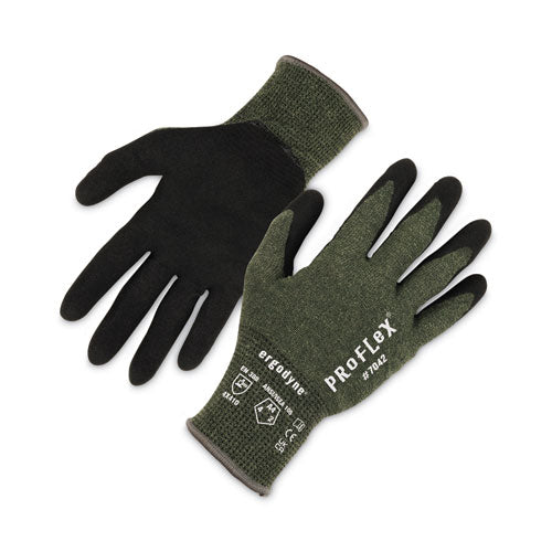 Proflex 7042 Ansi A4 Nitrile-coated Cr Gloves, En388: 4x41d, 9" Long, Xx-large, Green, Pair