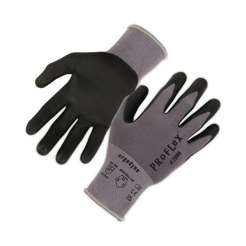 Proflex 7000 Nitrile-coated Gloves Microfoam Palm, En388: 4121a, 9" Long, Small, Gray, 12 Pairs