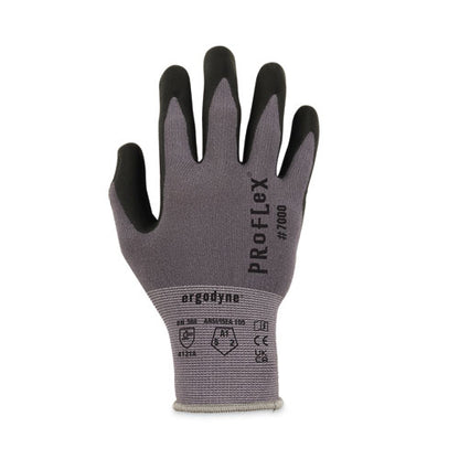 Proflex 7000 Nitrile-coated Gloves Microfoam Palm, En388: 4121a, 9" Long, Small, Gray, 12 Pairs