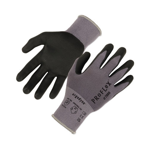 Proflex 7000 Nitrile-coated Gloves Microfoam Palm, En388: 4121a, 9" Long, Large, Gray, 12 Pairs