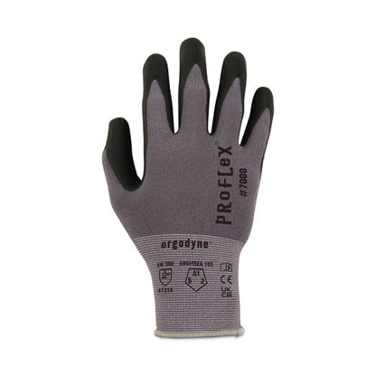 Proflex 7000 Nitrile-coated Gloves Microfoam Palm, En388: 4121a, 9" Long, Large, Gray, 12 Pairs