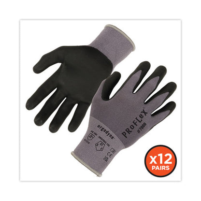 Proflex 7000 Nitrile-coated Gloves Microfoam Palm, En388: 4121a, 9" Long, X-large, Gray, 12 Pairs