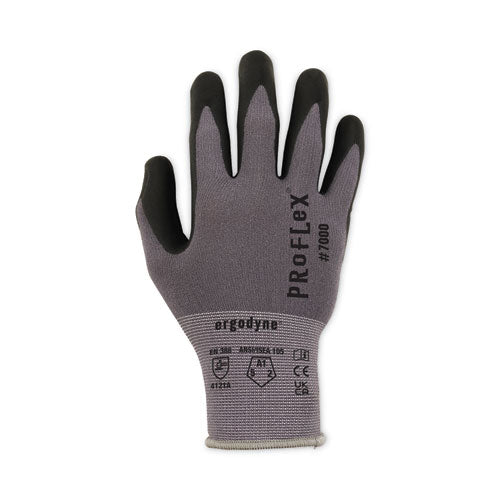 Proflex 7000 Nitrile-coated Gloves Microfoam Palm, En388: 4121a, 9" Long, Xx-large, Gray, 12 Pairs