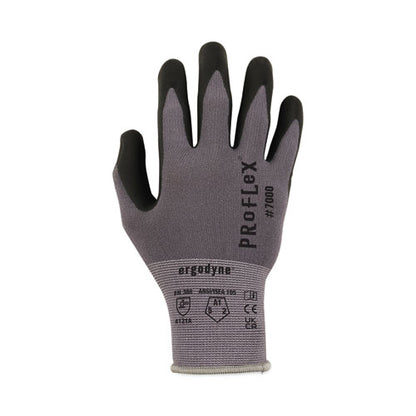 Proflex 7000 Nitrile-coated Gloves Microfoam Palm, En388: 4121a, 9" Long, Small, Gray, Pair