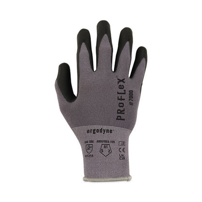 Proflex 7000 Nitrile-coated Gloves Microfoam Palm, En388: 4121a, 9" Long, Medium, Gray, Pair