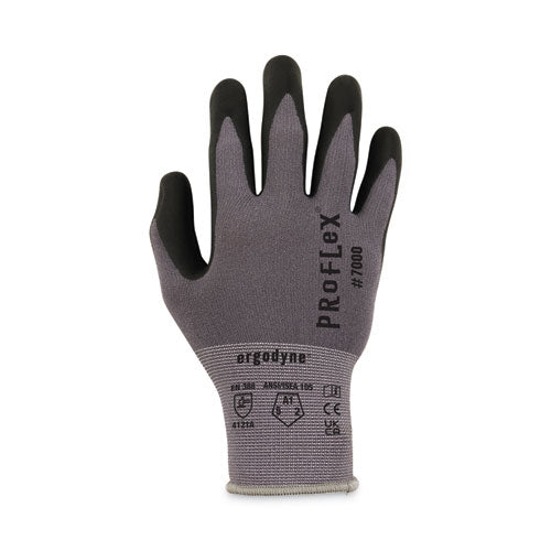 Proflex 7000 Nitrile-coated Gloves Microfoam Palm, En388: 4121a, 9" Long, Xx-large, Gray, Pair