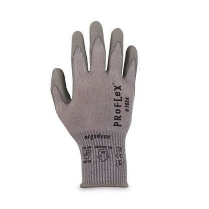 Proflex 7024 Ansi A2 Pu Coated Cr Gloves, En388: 4x42b, 9" Long, Small, Gray, 12 Pairs