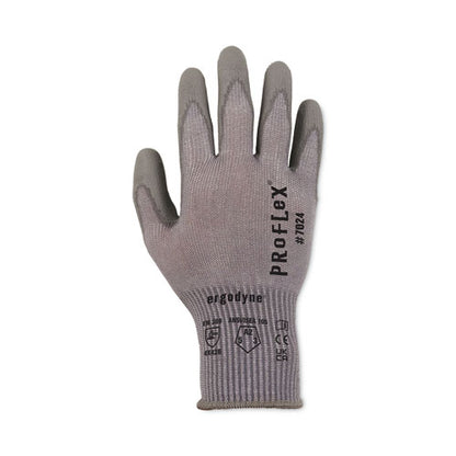 Proflex 7024 Ansi A2 Pu Coated Cr Gloves, En388: 4x42b, 9" Long, Medium, Gray, 12 Pairs